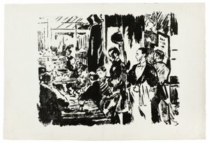 På Caféen (upubliceret tallerken) af Édouard Manet