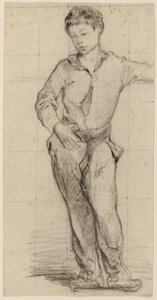 Tilskrives Édouard Manet - Ung mand stående (Léon Leenhoff) (recto), 1864-65 af Édouard Manet