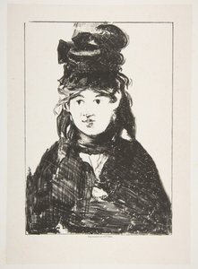 Berthe Morisot i sort, 1872-74. af Édouard Manet