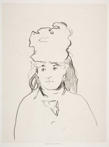 Berthe Morisot i silhuet, 1872-74, udgivet 1884. af Édouard Manet