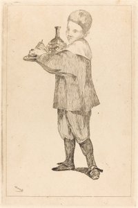 Barn holder en bakke af Édouard Manet