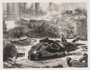 Borgerkrigsscene i Paris kommune, 1871. af Édouard Manet