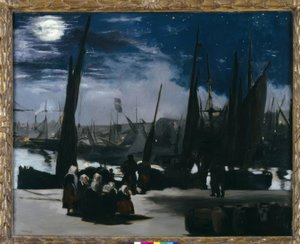 Måneskin over havnen i Boulogne af Édouard Manet