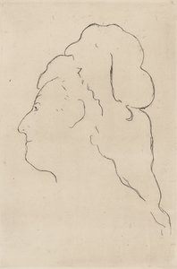Eva Gonzales, profil drejet til venstre, 1870 af Édouard Manet