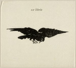 Flying Raven: ex libris, fra The Raven (Le Corbeau) af Édouard Manet