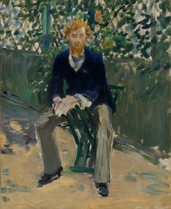 George Moore i kunstnerens have af Édouard Manet