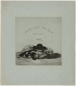 Hat og guitar, frontispice til udgaven af fjorten raderinger af Édouard Manet