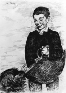 Dreng med hund af Édouard Manet