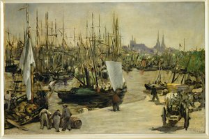 Havnen i Bordeaux, Frankrig (olie på lærred) af Edouard Manet