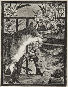 Katten og blomsterne af Édouard Manet