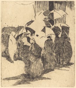 Kø foran slagterbutikken af Édouard Manet