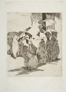 Linje foran Slagterforretningen, 1870-71. af Édouard Manet
