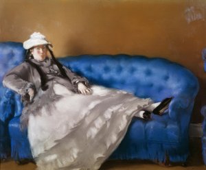 Madame Manet på den blå sofa af Édouard Manet