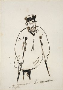 Mand på krykker, c1850-1880 af Édouard Manet
