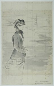 Manet - Annabel Lee står ved havet, ca. 1881 af Édouard Manet