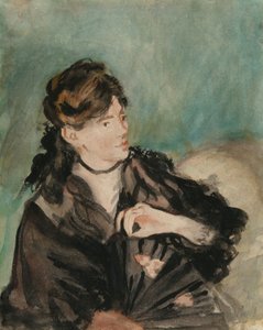 Manet - Portræt af Berthe Morisot med en vifte, 1874 af Édouard Manet