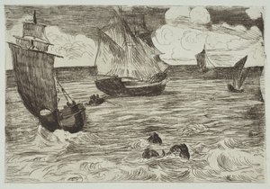 Marine, 1865-66. dani af Édouard Manet