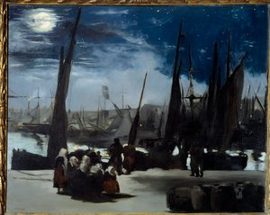Måneskin på havnen i Boulogne Maleri af Edouard Manet (1832-1883) 1869 Søn. 0,82x1,01 m Paris, musee d