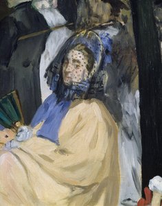 Music in the Tuileries Gardens, detalje af en tilsløret kvinde, 1862 olie på lærred detalje af 3351