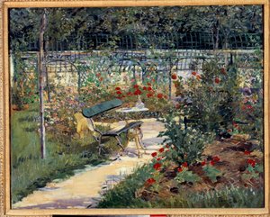 Min have, bænken. Maleri af Edouard Manet (1832-1883) af Édouard Manet