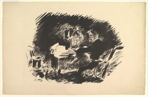 Once Upon a Midnight Dreary. Illustration til Ravnen af Edgar Allan Poe, 1875. af Édouard Manet