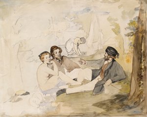 Picnic i en skovfrokost på græsset, 1862-1863. af Édouard Manet