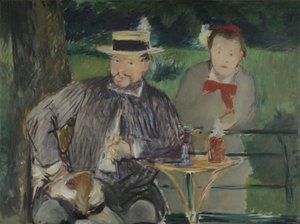 Portræt af Ernest Hoschedé og hans datter Marthe af Édouard Manet