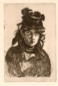Portræt af Berthe Morisot. af Édouard Manet