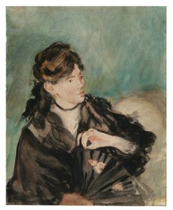 Portræt af Berthe Morisot med en vifte af Édouard Manet