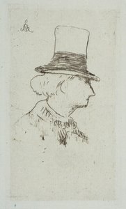 Portræt af Charles Baudelaire i profil, 1862-67. af Édouard Manet
