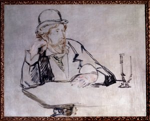 Portræt af den irske romanforfatter Georges Moore (1852-1933) på Cafe Tegning af Edouard Manet (1832-1883) 1879 New York. Museum for moderne kunst af Édouard Manet