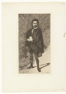 Portret af skuespilleren Philibert Rouvière i rollen som Hamlet Rouvière som Hamlet Den tragiske skuespiller af Édouard Manet
