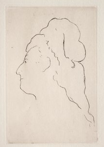 Profil af Eva Gonzales drejet til venstre, ca. 1869. af Édouard Manet