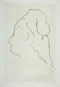 Profil af Eva Gonzales drejet til venstre, ca. 1870. af Édouard Manet