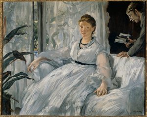 Læsemaleri af Edouard Manet (1832-1883) 1865 søn. 0,6x0,73 m Paris, musee d