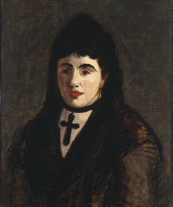 Spansk kvinde iført et sort kors af Édouard Manet