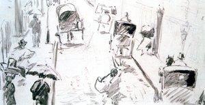 Gadescene, c1850-c1883 af Édouard Manet