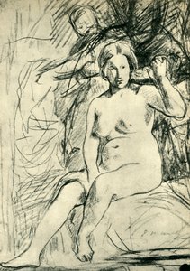 Studie af en siddende nøgen La Toilette, 1858-1860, 1943.