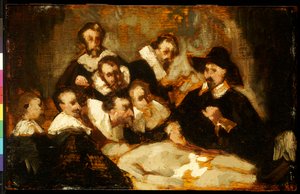 Anatomi lektionen, efter Rembrandt, ca. 1856 af Édouard Manet