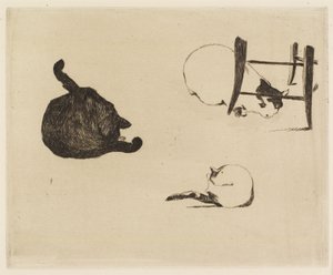 Kattene, 1869 af Édouard Manet