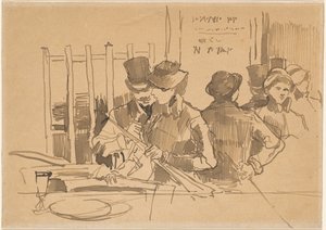 Jernbanerestauranten, ca. 1879. af Édouard Manet