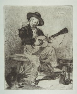 Den spanske sanger (Le Guitarrero) af Édouard Manet