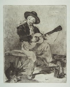 Den spanske sanger Le Guitarrero, 1861-62. af Édouard Manet
