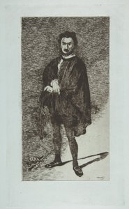 Den tragiske skuespiller: Rouvière i rollen som Hamlet, 1865-66. af Édouard Manet