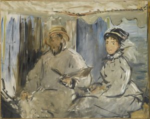 Maleren Monet i sit atelier, 1874 af Édouard Manet