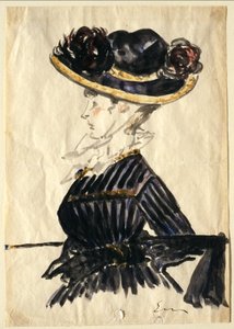 Kvinde med stor hat af Édouard Manet