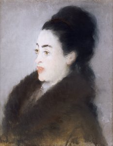 Kvinde i en pelsfrakke i profil, 1879 af Édouard Manet