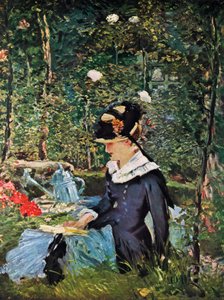 Ung pige på tærsklen til haven ved Bellevue, 1880. af Édouard Manet