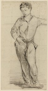 Ung mand stående (Léon Leenhoff) (rekto); Skitse af stående dreng (verso) af Édouard Manet