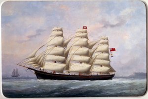 Sejlbåden William Lawrence Watercolor af Edouard Adam (1847-1929) 1881 Paris, Musee de la Marine